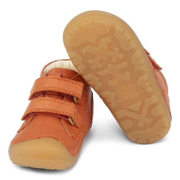 Bundgaard Petit Strap leather velcro rubber sole spring autumn orange lightweight barefoot