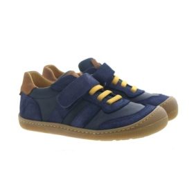 Koel Barefoot Dylan Suede dark blue yellow laces velcro leather suede lightweight barefootshoes