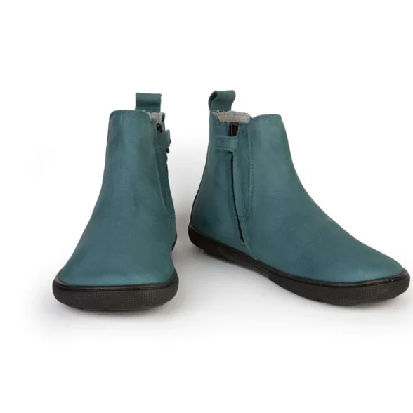 Koel chelsea type boots leather turquoise zipper lightweight barefoot