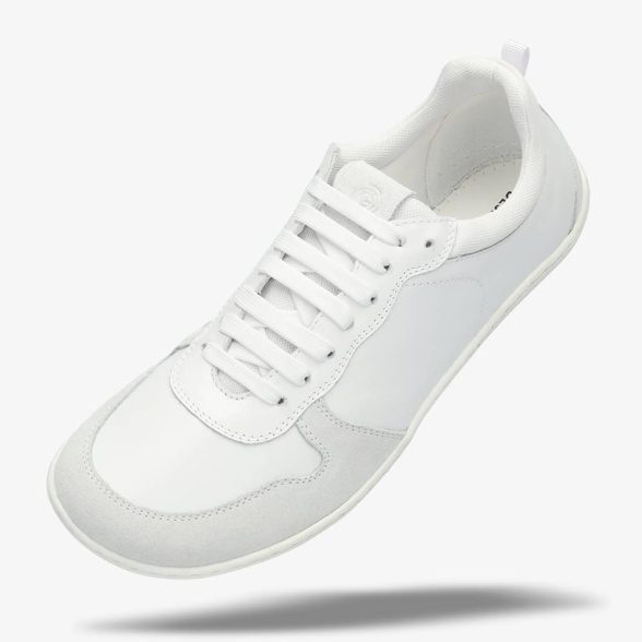 Groundies Orlando white leather laces lightweight barefoot