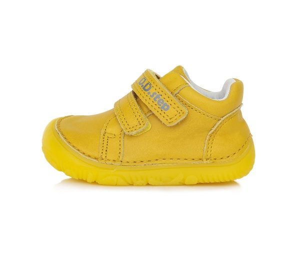 D.D.Step leather all-yellow boots velcro rubber sole lightweight barefoot
