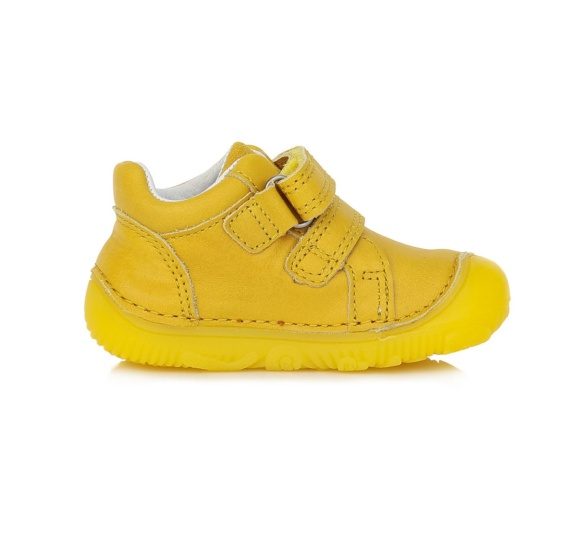 D.D.Step leather all-yellow boots velcro rubber sole lightweight barefoot