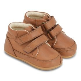 Bundgaard Prewalker first shoes velcro rubber sole flexible light brown barefoot shoes