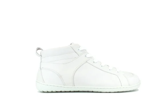 Mukishoes Cloud Leather high sneakers all-white laces lightweight barefoot