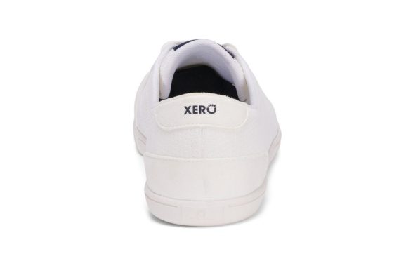 Xero Shoes Dillon white blue logo vegan textile sneakers lightweight barefoot