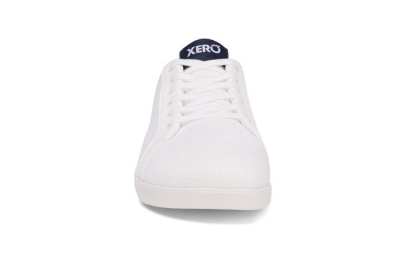 Xero Shoes Dillon white blue logo vegan textile sneakers lightweight barefoot