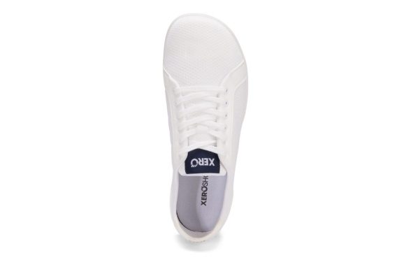 Xero Shoes Dillon valged tumesinine logo vegan tekstiil tennised paljajalujalanõud