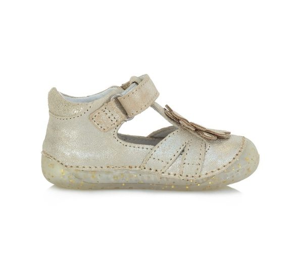 D.D.Step sandals goldern flower velcro rubber sole lightweight barefoot shoes