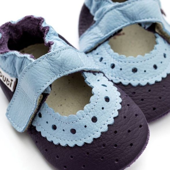 Liliputi sandals blue beginner first steps velcro leather lightweight barefoot shoes