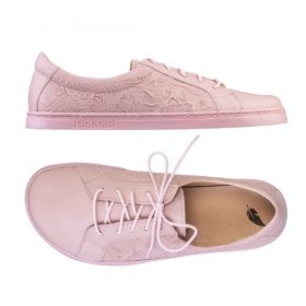 Peerko Classic Blush pink leather sneakers laces lightweight barefoot shoes