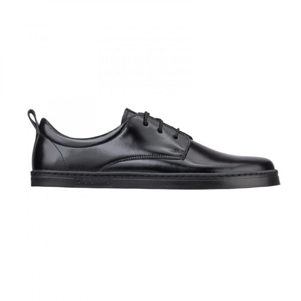 Peerko Smart Boss all-black leather laces lightweight barefoot shoes