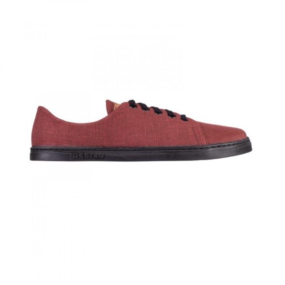 Peerko Terra Brno vegan textile laces red black rubber sole cork insole lightweight barefoot shoes
