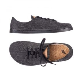 Peerko Terra Ostrava vegan textile laces dark grey rubber lightweight flexible barefoot shoes