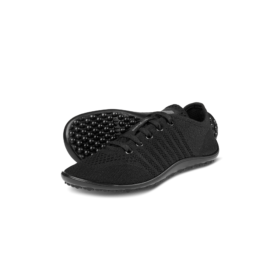 leguano go black all-black laces textile lightweight barefoot shoes