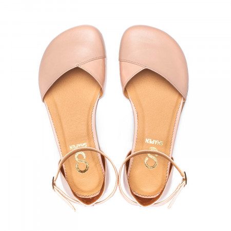 shapen poppy rose pink leather ankle strap barefoot shoes