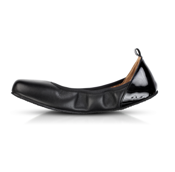 Shapen Tulip Black classic all-black barefoot ballet flats for women.