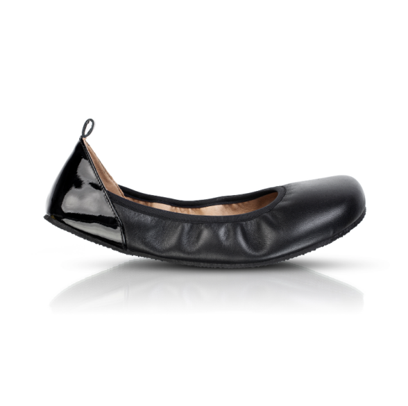 Shapen Tulip Black classic all-black barefoot ballet flats for women.