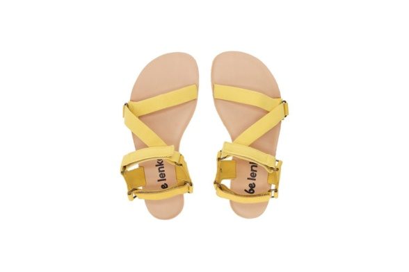 be lenka flexi yellow textile leather adjustable barefoot shoes