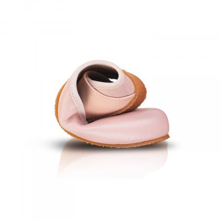 shapen tulip balerinas pink leather ankle strap barefoot shoes