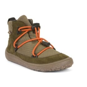 froddo barefoot dark green orange laces elastic laces membrane barefoot shoes