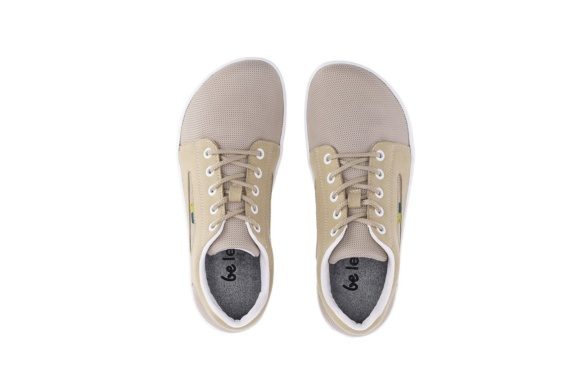 be lenka whiz everyday wear laces beige lightweight barefoot shoes