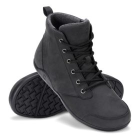 Xero Shoes Denver leather Black meestesaapad nahast paeltega üleni mustad paljajalujalanõud