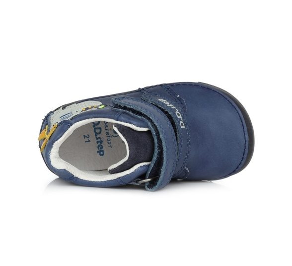 d.d. step leather boots velcro dark blue grey crocodile lightweight flexible barefoot shoes
