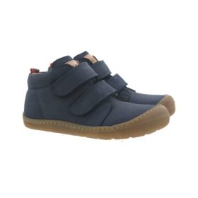 koel4kids leather boots velcros rubber sole dark blue lightweight flexible barefoot shoes