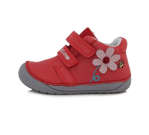 d.d. step leather velcro red flower bee sneakers lightweight flexible barefoot shoes