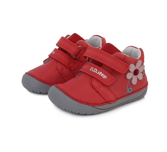 d.d. step leather velcro red flower bee sneakers lightweight flexible barefoot shoes