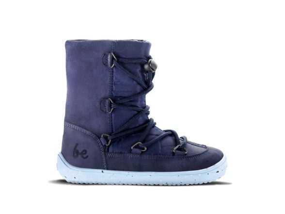 be lenka snowfox 2.0 dark blue elastic laces winter boots waterproof barefoot shoes