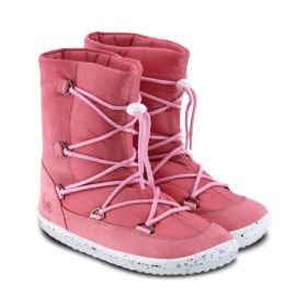 be lenka snowfox 2.0 pink elastic laces winter boots waterproof barefoot shoes