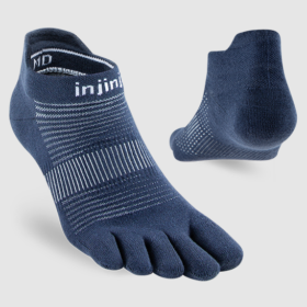 Injinji Run Performance Lightweight No-Show Navy Coolmax EcoMade toe socks