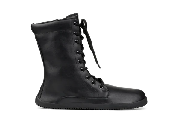 ahinsa jaya zipper laces all black high boots lightweight barefoot shoes
