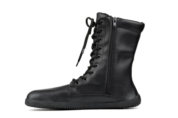 ahinsa jaya zipper laces all black high boots lightweight barefoot shoes