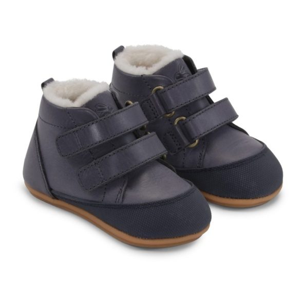 bundgaard winter blue boots velcros warm lining lightweight flexible barefoot shoes beginner walker