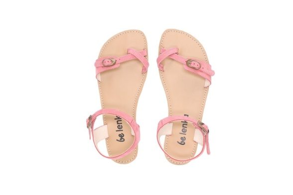 be lenka claire flamingo pink nahast sandaalid keskmisele või laiemale jalale