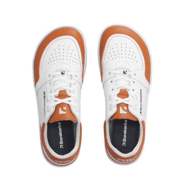 barebarics wave white orange stiilsed kvaliteetsest nahast barefoot tennised paeltega