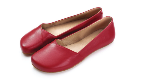 Shapen peony cherry leather klassikalised punast värvi barefoot baleriinad keskmisele jalale