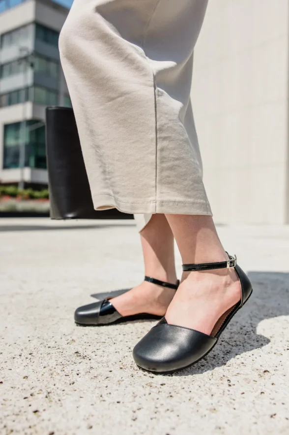 Shapen Poppy Vegan Black black barefoot shoes for women made from vegan materials