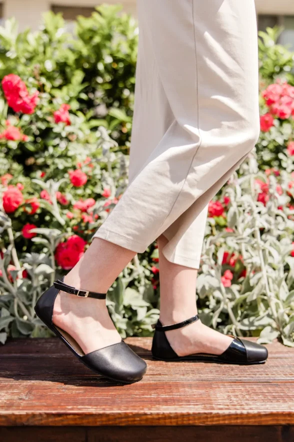 Shapen Poppy Vegan Black black barefoot shoes for women made from vegan materials