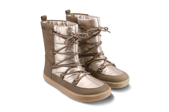 be lenka snowfox pruuni värvi ja sooja meriinovoodriga stiilsed ja lihtsasti jalgapandavad barefoot talvesaapad.