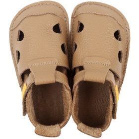 Tikki Nido Cappuccino beige barefoot sandals for children made of high-quality leather.