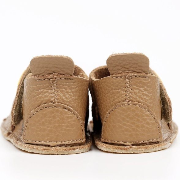 Tikki Nido Cappuccino beige barefoot sandals for children made of high-quality leather.