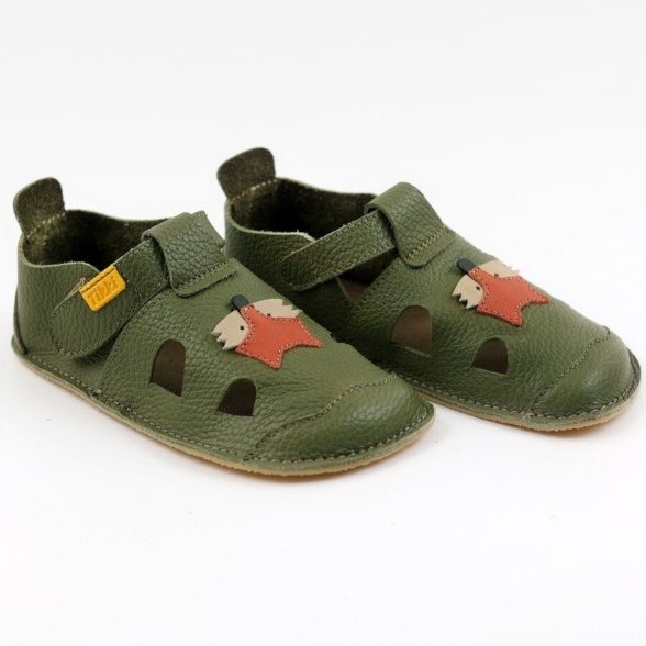 Tikki Nido Fox high-quality leather child-friendly sandals with a fox motif.
