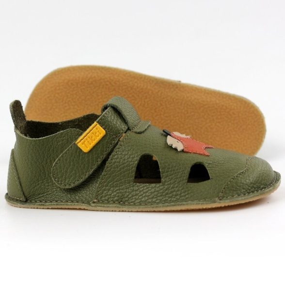 Tikki Nido Fox high-quality leather child-friendly sandals with a fox motif.