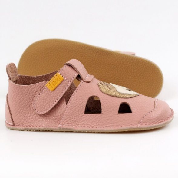 Tikki Nido Pony light pink barefoot sandals for children made of high-quality leather with an added pony picture.