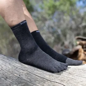 Injinji Liner Merino Wool Crew Lightweight Slate toe socks