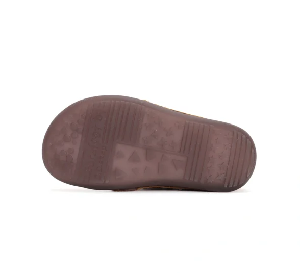 dd step chocolate space õliarmsad ja stiilsed üleni pruuni värvi nahast laste barefoot poolsaapad helendavate taldade ja kosmose motiividega