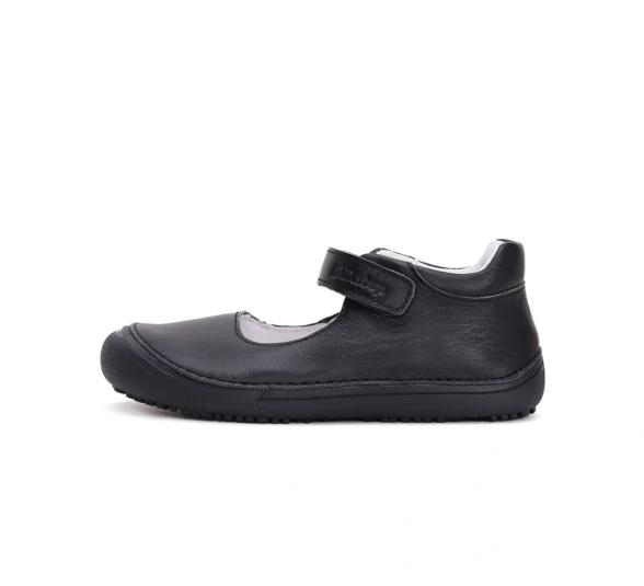 D.D.Step black back to school üleni musta värvi nahast barefoot baleriinad kooli vahetusjalanõuks või aktusel kandmiseks.